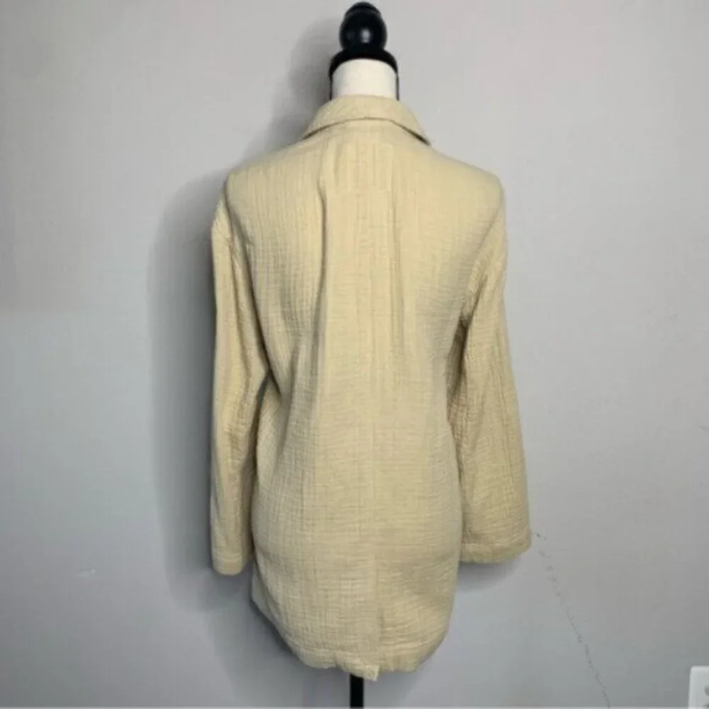 Madewell Tan Oversized Lightspun Dorset Single Breasted Blazer
